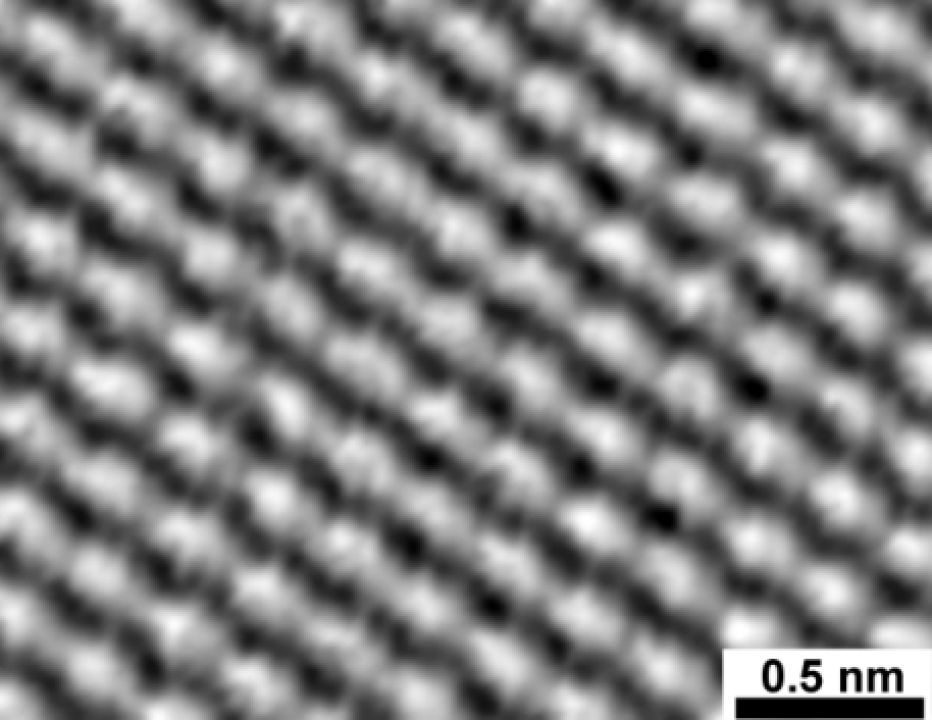 Die Oberfläche von Grafit (atomare Auflösung).