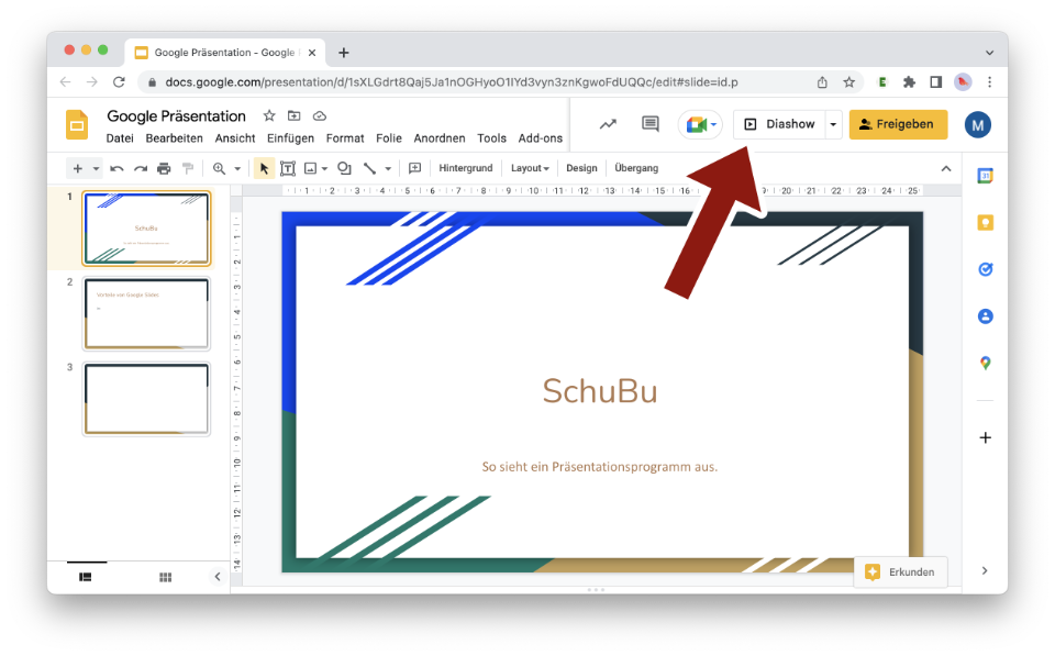 Screenshot von Google Presentation.