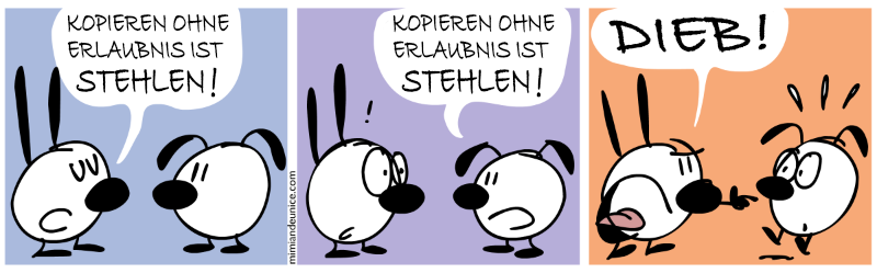 Comic: Kopieren ohne Erlaubnis ist Stehlen