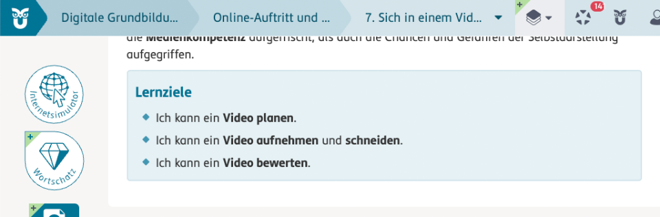 Die Lernziele zu jeder Seite finden Sie im Abschnitt Info für Lehrer*innen.