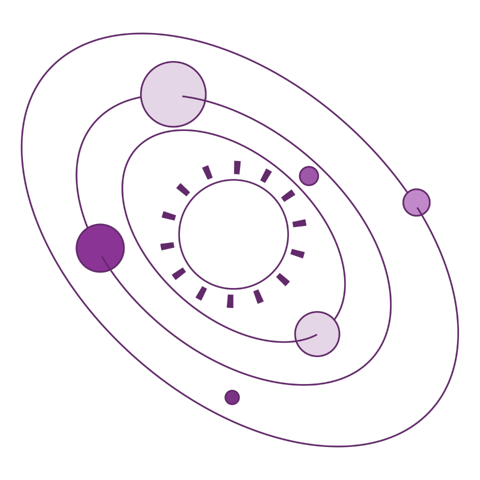 Gravitation wirkt auf weite Entfernungen zwischen Himmelkörpern