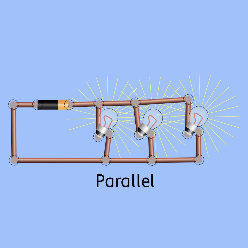 Parallelschaltung von 3 Glühbirnen